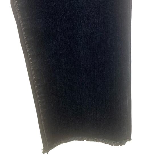 Seven7 Fashion Hayden Crop Jeans 10 Blue Womens Straight Leg Raw Hem Stretch - Picture 5 of 11